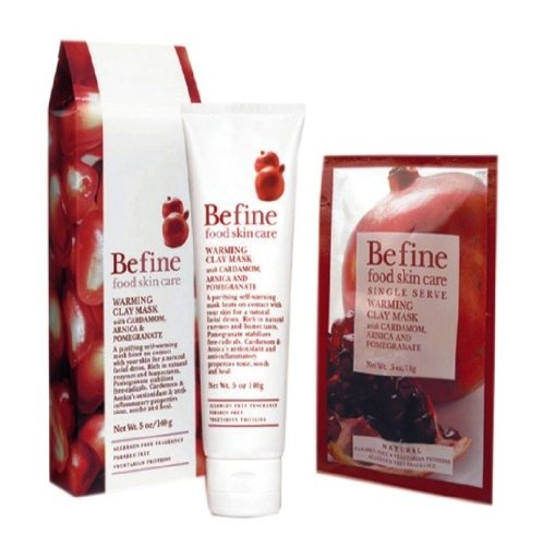 Befine Warming Clay Mask with Cardamom, Arnica And Pomegranate, 5 Ounce
