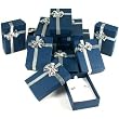 12 Bow Tie Earring Gift Boxes Blue Silver Jewelry Box