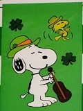 SNOOPY PEANUTS Fiddle Dance Garden Size 12 x 18 Flag Applique Style