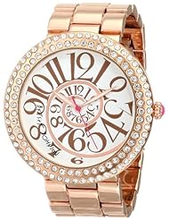 Betsey Johnson Womens BJ00214-05 Analog Display Quartz Rose Gold Watch