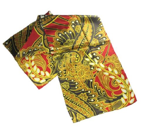 Paisley & Pods w/Red - Pangborn Design Scarf 11012