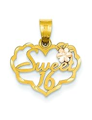 14K Gold Sweet 16 Charm Jewelry FindingKing
