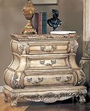 YT Furniture CA66223N - Calidonian Night Stand w/ Marble Top (Whitewash)