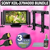 Sony Bravia N-Series KDL-37N4000 37in. 720P Widescreen LCD HDTV (Black) + Accessory Bundle w/ 3 Year Warranty