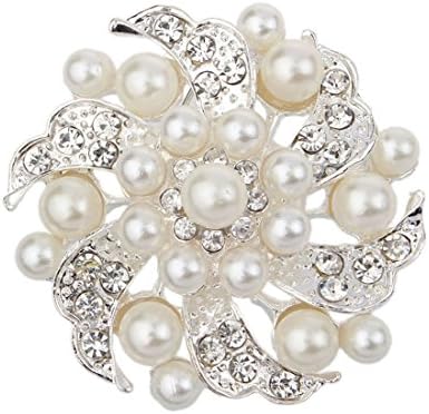Coromose women Noble All-match Rhinestone Pearl Prom Brooch Pin Jewelry