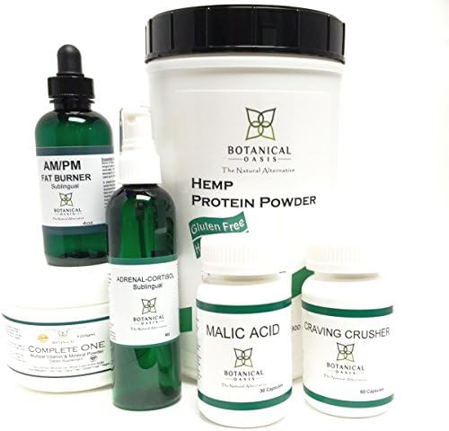 WOMEN Save $60.00 Over 30 lbs to Lose? Our 6 Piece Most Complete Weight Loss Program to enable quicker weight loss! AM/PM Fat Burner Sublingual 4oz, MALIC ACID CAPS, 30 COUNT, CRAVING CRUSHERS CAPS, 60 COUNT and ADRENAL/CORTISOL SUBLINGUAL 4oz, Hemp Protein Powder, 450gms and Complete One Vitamin Powder, 120gms + FREE SHIPPING ON AMAZON'S LOWEST PRICE 6 PIECE KIT, CUSTOM WEIGHT LOSS PROGRAM FOR WOMEN, who want to lose weight and increased muscle tone without losing muscle mass. This Comprehensive 30 Day Program includes: Six Custom Compounded All-Natural, Organic Compounds, Which Synergistically Work together to Burn Fat, Increase Energy, Boost Metabolism and Help Maintain a Healthy Immune System by providing you with the simple components you need to get the most out of your exercise and dieting efforts. Don't let all that times you spend trying to lose weight go to waste. If bought separately on AMAZON these 6 compounds would be $230.70.