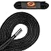 OrthoStep Waxed Very Thin Dress Round Black 27 inch Shoelaces 2 Pair Pack