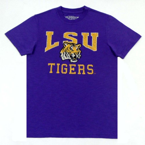NCAA Men's Louisiana State Fightin Tigers Contender Short Sleeve Tee Shirt, Purple, Small