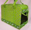 Designer Dog Carrier - Fully Enclosed Pet Carrier - Green Paisley