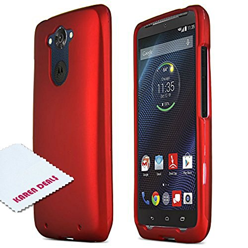 Motorola Droid Turbo Protective Rubberized Hard Case - Anti-Slip Matte Rubber Material [Slim and Perfect Fitting Motorola Droid Turbo (2014) Case] [Red]