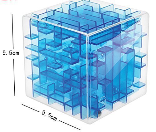 3D Cube Maze , Maze cube,Intelligence Creative Development Game, Educational Toys Suitable for Adults Aged and Children Transparent Blue
