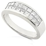 18k Gold 1.00 carat Invisible Set Princess Diamond Band (GH/VS-SI)