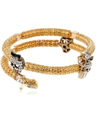 Betsey Johnson "Wear It Where" Crystal Skull Coil Bracelet, 7.5"