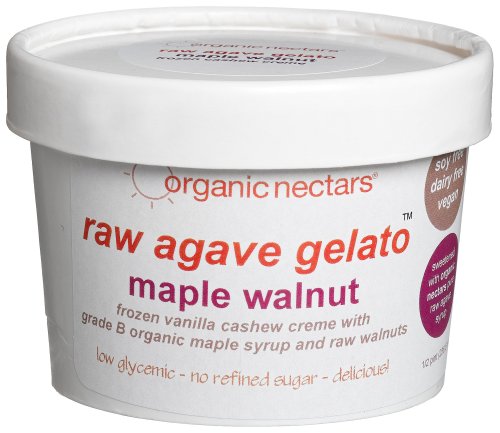 Organic Nectars Raw Agave Gelato, Maple Walnut, 8-Ounce Cups (Pack of 6)