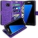 Galaxy S7 Edge Case, LK Galaxy S7 Edge Wallet Case, Luxury PU Leather Case Flip Cover with Card Slots & Stand For Samsung Galaxy S7 Edge, PURPLE