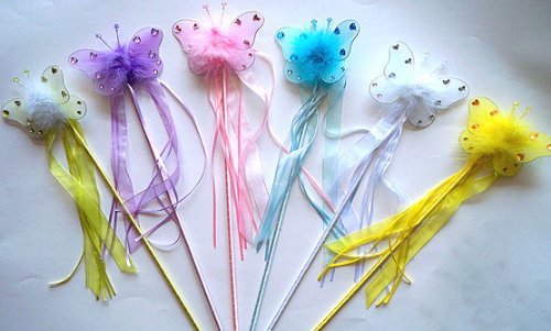 Yellow Jeweled Butterfly Fairy Princess Wand
