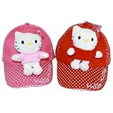 Casquette Hello Kitty rouge avec peluche