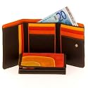 Mywalit Lava Collection Suede Trifold Purse Wallet Brown
