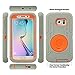 S6 Edge Case, Galaxy S6 Edge Case, BENTOBEN Shockproof Heavy Duty Protective Hybrid Rugged Rubber Case Built-in Rotating Kickstand Belt Swivel Clip Holster Cover for Samsung Galaxy S6 Edge Gray/Orange