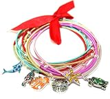 FABULOUS Colorful Ocean Animals Themed Multi Layered Colored Charm Bracelets on Colorful Cords