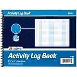 Adams Activity Log Book, Spiral Bound, 8.5 x 11 Inches, 100 Pages, White (S1185ABF)