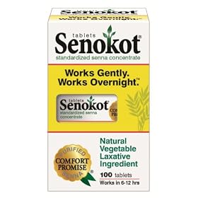 Senokot Natural Vegetable Laxative Ingredient, Tablets, 100 tablets