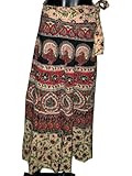 Women Wrap Skirt Peacock Print Spring and Summer Fashion Clothes of India Size 36 Inches