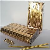 100pcs 4" Metallic Gold Twist Ties