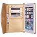 iPhone 6 6s Plus Wallet Case, True Color© Premium Leatherette Wristlet Clutch Folio Tri-Fold Wallet Purse Case Cover with Removable Wrist Strap for iPhone 6 6s Plus (5.5”) - Gold