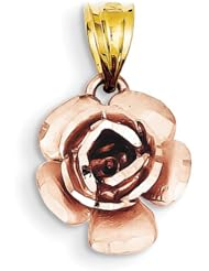 14k Two-tone Rose Charm