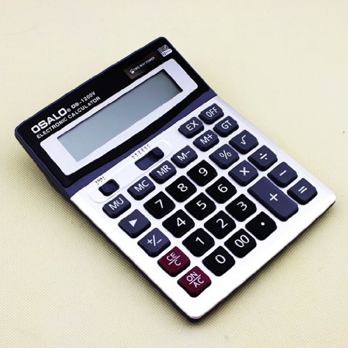 Durable Osalo Os-1200v Solar Power Digital Electronic Office Calculator with Large Display and Plastic Key Free Shipping