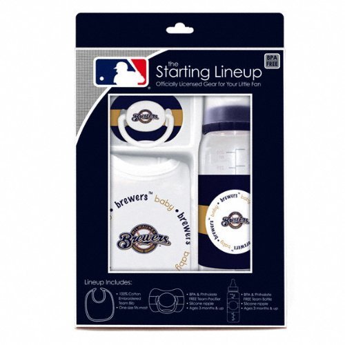 Milwaukee Brewers Baby Gift Set: Starting Lineup 3-Piece Baby Feeding Set