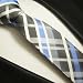 Schmale Krawatte 6cm blaues Schottenmuster 100% Seidenkrawatte by Paul Malone