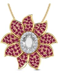 Diamond (0.19 Ct, IJ-SI), 18 Kt Yellow Gold Aster Pendant