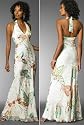 Luxus Abendkleid, Abiball, Seidenkleid im Butterfly Design, Farbe weiß