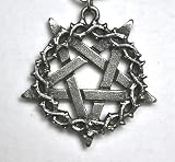 Thorn Inverted Pentagram Necklace Black Metal Goth Satan