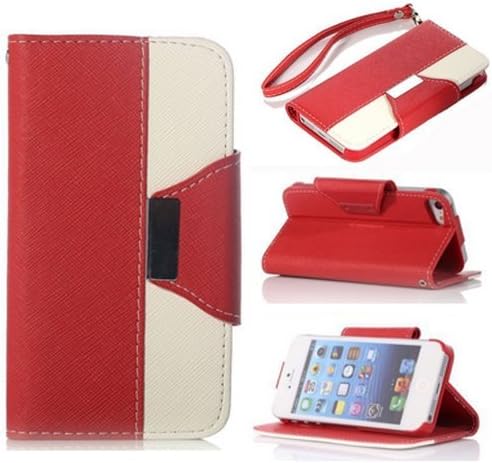 Leopardcases iPhone 5 5S Wallet Case Cover Two Colors Leather With Credit Card And Strap Case Cover Suit For iPhone 5 5S