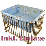 from Honey Bee Honey Bee Baby Wooden Playpen with Mattress and Bumper-100x75cm in Blue (Model 53516-D02)