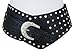 TFJ Women Wide Western Fashion Belt Hip Silver Metal Studded Buckle M L Black
