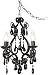 Black Glass Plug-in Swag Style 4-Light Chandelier