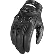 Icon Hella Women's Leather Street Racing Motorcycle Gloves - Black