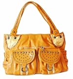 Yellow Leather Handbag – Rivets and Sequin Detail Hobo – Pistachio Reviews Picture
