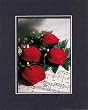 Beautiful Blank 8 x 10 Inches Frameable Floral Wedding Note Card on Double Beveled Matting