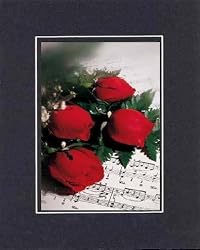 Beautiful Blank 8 x 10 Inches Frameable Floral Wedding Note Card on Double Beveled Matting
