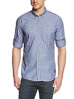 camel active Camisa Hombre (Azul Denim)