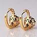 GUICX Gold Tone Captivating rhinestone Unique Party Round Black Hoop Earrings