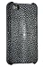 Apple iPhone 4 Handmade Genuine Sanded Stingray (Shagreen) Leather Snap On Case, Black