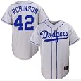 Majestic Brooklyn Dodgers #42 Jackie Robinson Grey Throwback Replica Jersey