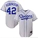 Majestic Brooklyn Dodgers #42 Jackie Robinson Grey Throwback Replica Jersey