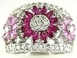 14K Ruby, Pink Sapphire & Diamond Floral Band